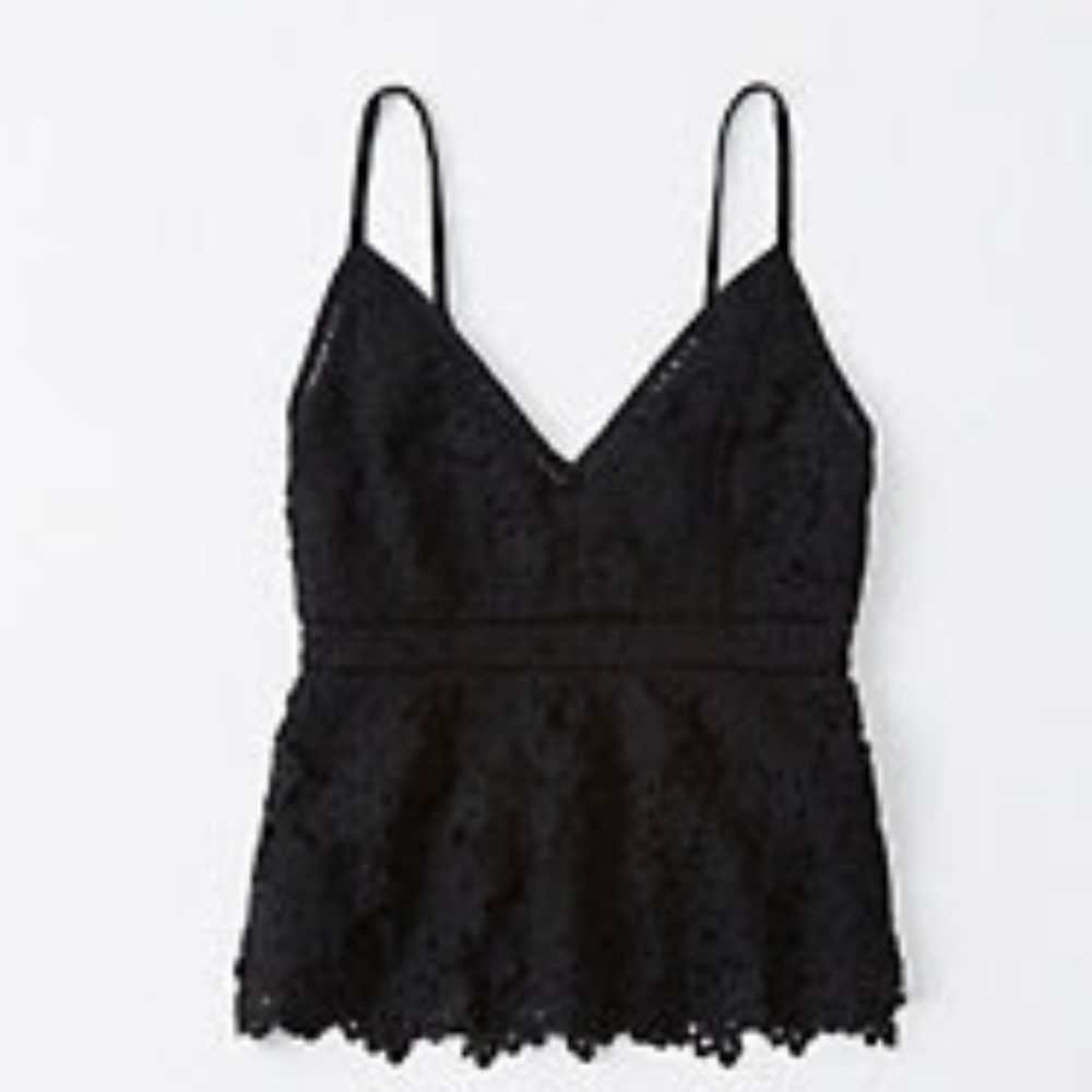 Lace peplum cami